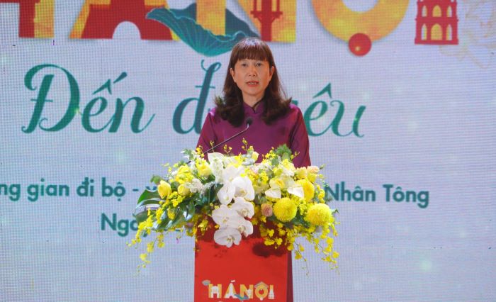 Giám đốc Sở Du lịch Hà Nội Đặng Hương giang phát biểu khai mạc